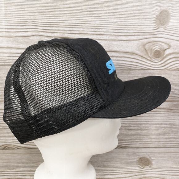 Vintage Shure Hat Cap Snap Back Black Mesh Trucker Promo Sound Audio Mens 80s - Picture 6 of 9